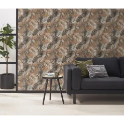 Kwantum Behang Merel Bruin