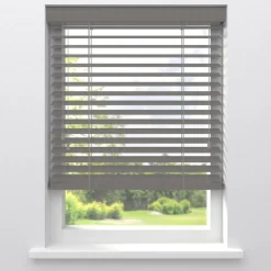 Kwantum Houtlook Jaloezie Faber Grijs 50mm